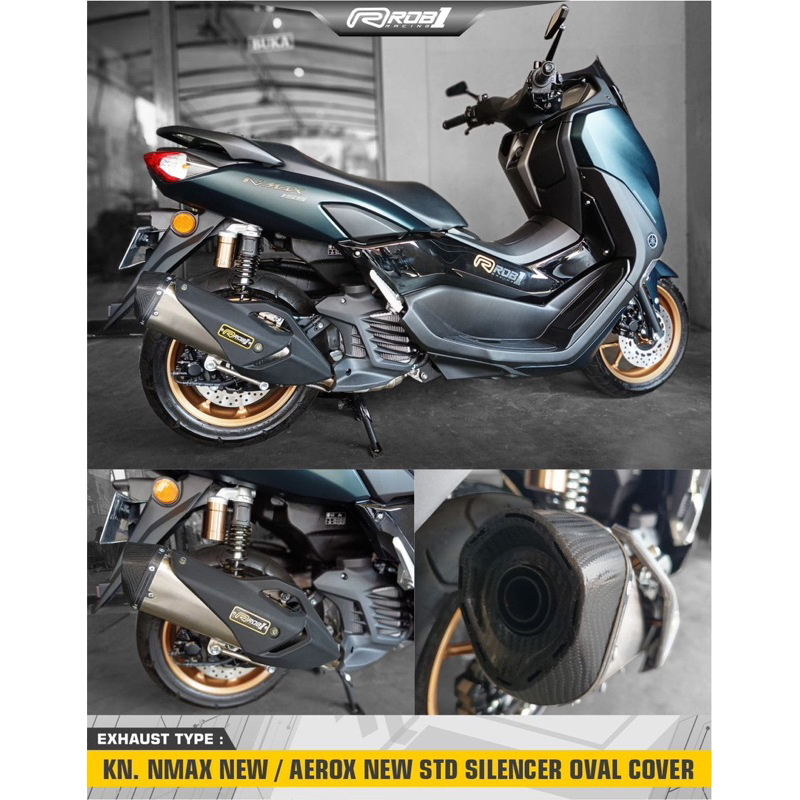 Knalpot Rob1 Nmax / Aerox New 155 Oval Std