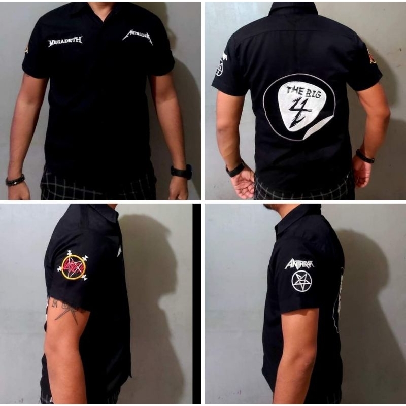 work shirt - kemeja Big Four Metallica - Megadeth - Anthrax - Slayer