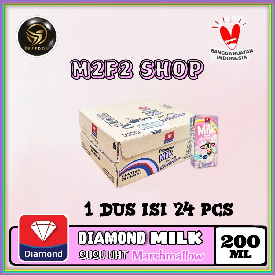 

DIAMOND Milk Susu Kotak UHT Marshmallow - 200 ml (Kemasan Karton)