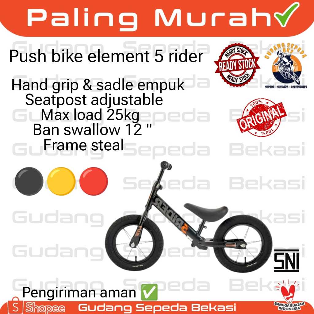 Element Sepeda Push Bike 5 Rider Frame Besi Ban Pompa
