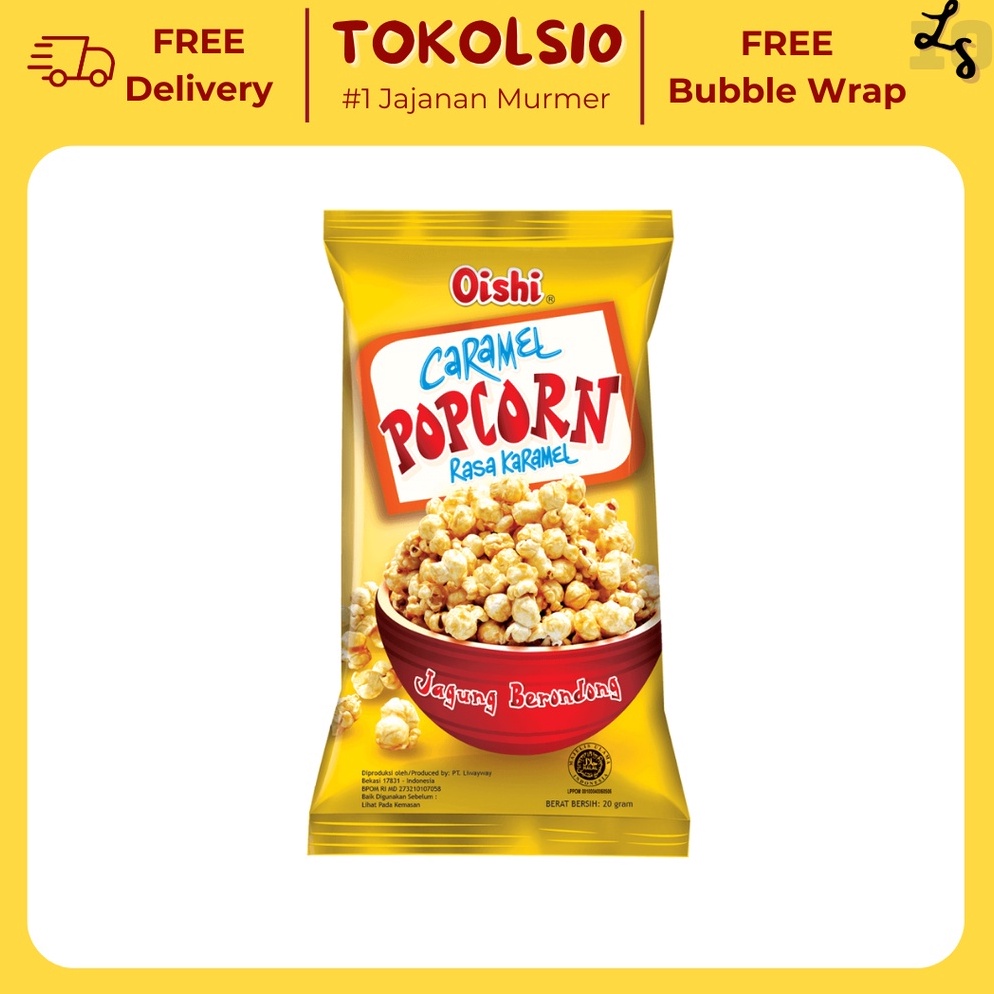 

79 Oishi Popcorn Caramel/Coklat/Keju 1 Renceng Isi 10 pcs @20gr 50