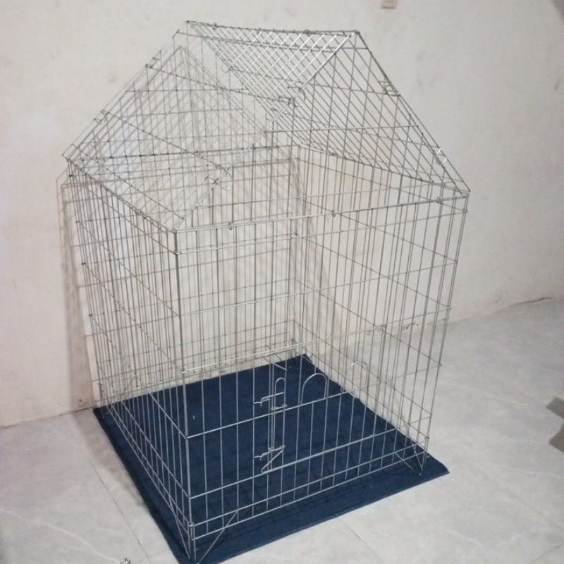 Kandang Kurungan Ayam Jago Bentuk Joglo Galvanis Diameter 90 cm