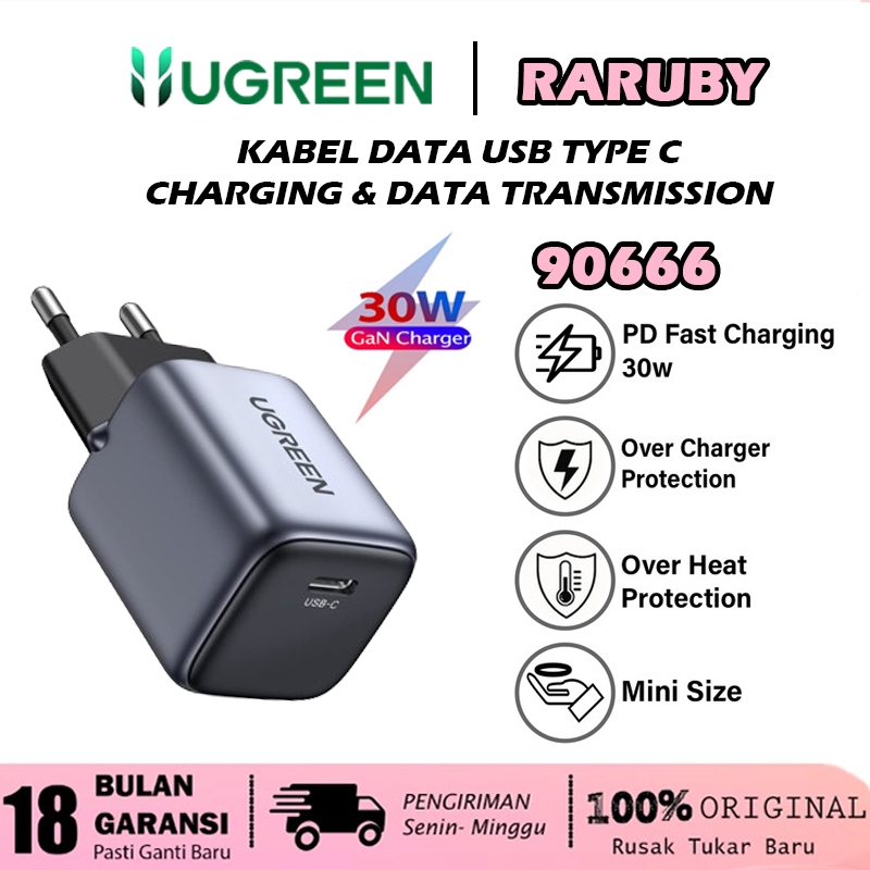 Ugreen Nexode Adaptor Kepala Charger GaN Adapter Fast Charging 20W 30W 45W 65W 100W 140W 200W Laptop Handphone Iphone Android-2