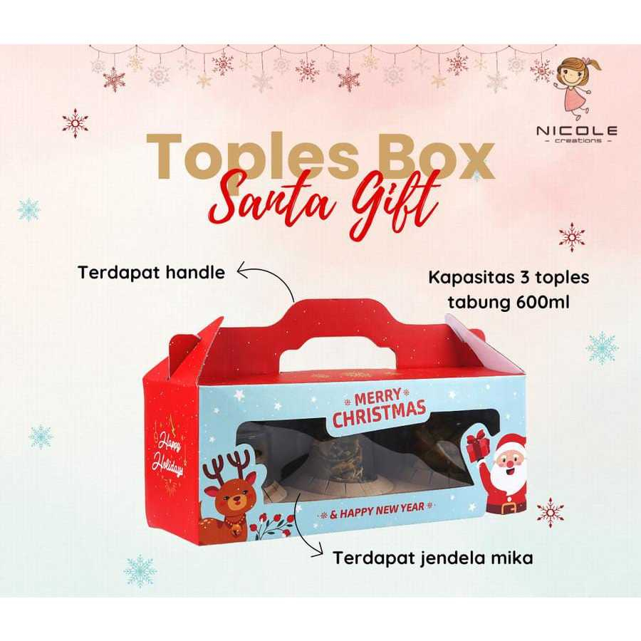 

Toples Box Santa Gift / Christmas Box Handle / Box Cookies