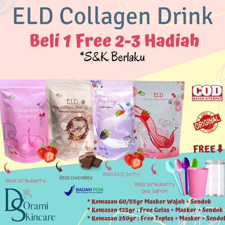 

B33st Product BELI 1 1 HADIAH - ELD COLLAGEN DRINK STRAWBERRY MINUMAN PEMUTIH BADAN COLAGEN AMAN BPOM HALAL MUI ( ER ORGANIK) Good product