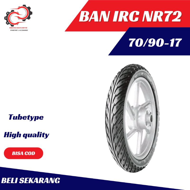 BAN LUAR IRC NR 72 70/90-17 BAN IRC DEPAN MOTOR BEBEK RING 17