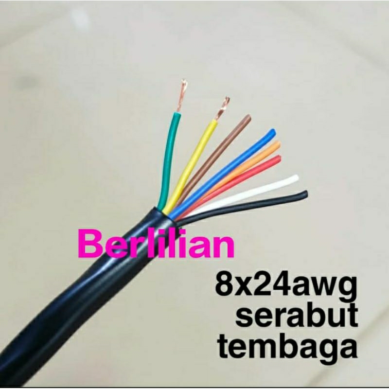 Kabel Awg24 8 jalur Jual Per/ 5meter - Kabel Awg 24 8jalur / Kabel Awg24 isi 8