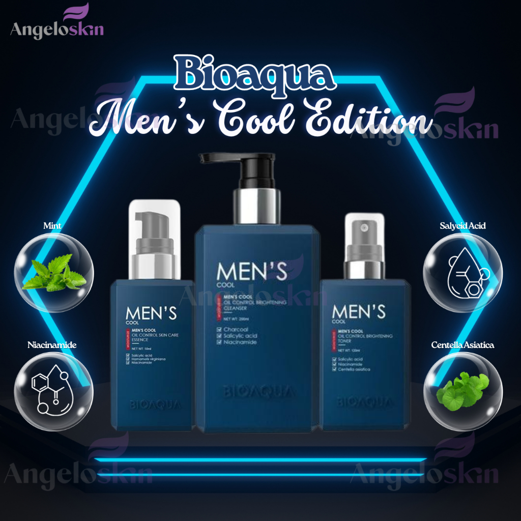 ✨ANGELO SKIN✨ BIOAQUA Skincare Pria Pemutih Wajah Men's Skincare Oil Control & Memudarkan Bekas Jera
