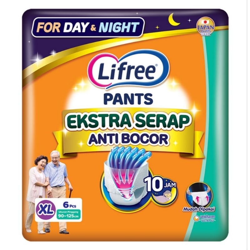 Lifree Popok Celana Dewasa Ekstra Serap XL 6 pcs