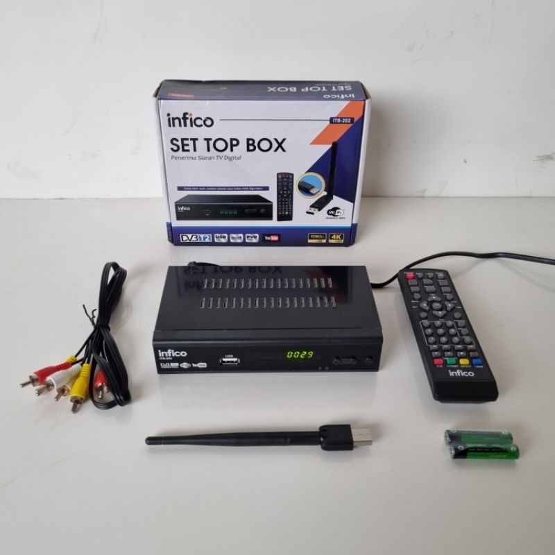 SET TOP BOX FREE DONGLE WIFI INFICO ITB-202 RECEIVER TV DIGITAL