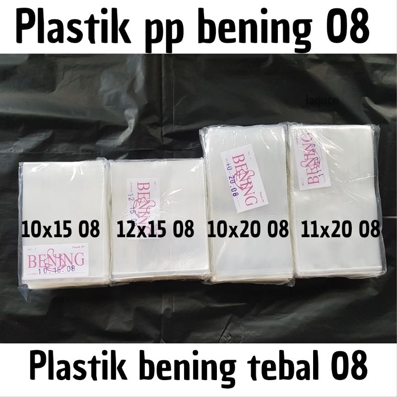Plastik PP BENING tebal 08 10x15 12x15 10x20 11x20 kemasan makanan