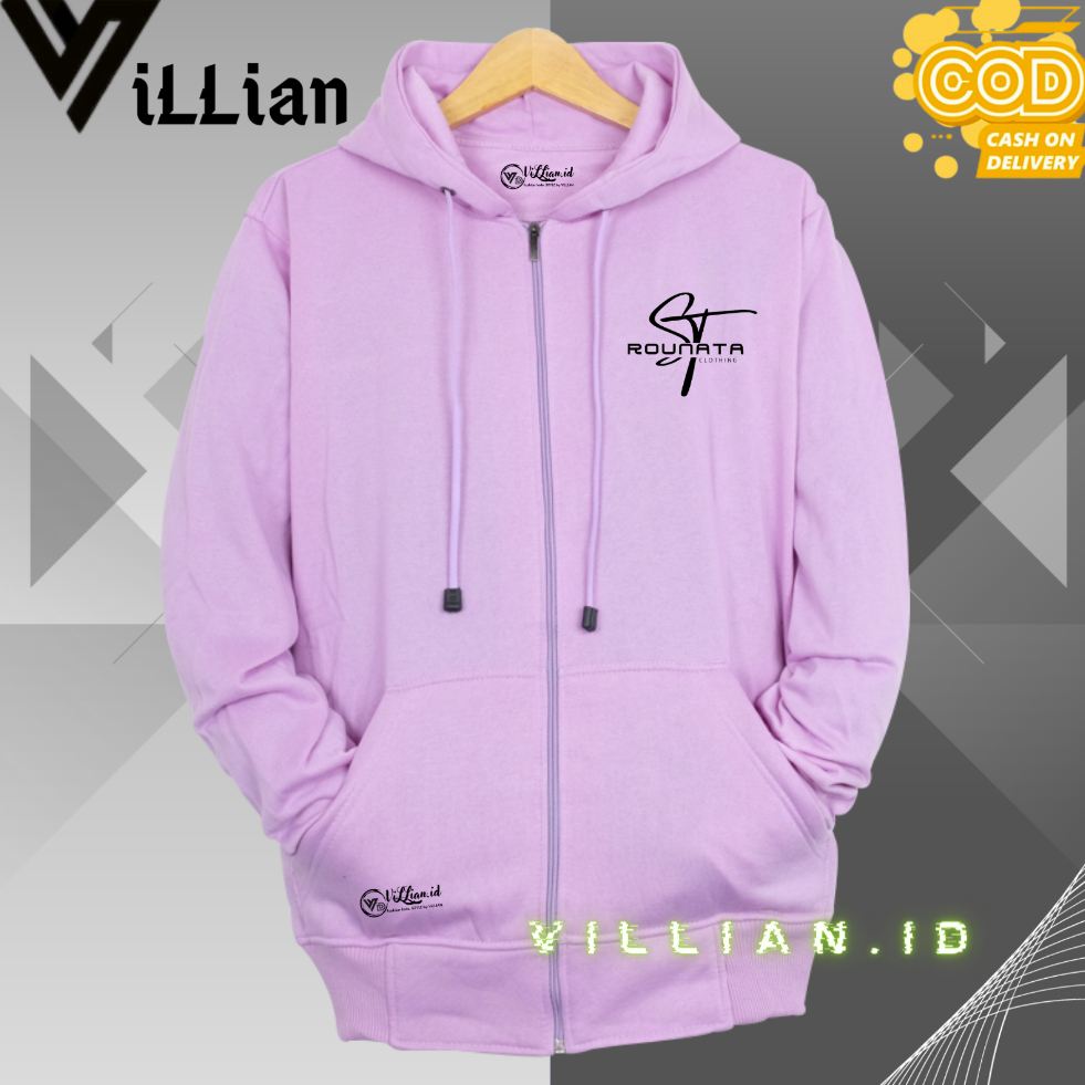 Jaket Hoodie Pria Cod Aesthetic List Rounata Warna Ungu/Lilac Sweater Hoodie Polos Pria Wanita Premi