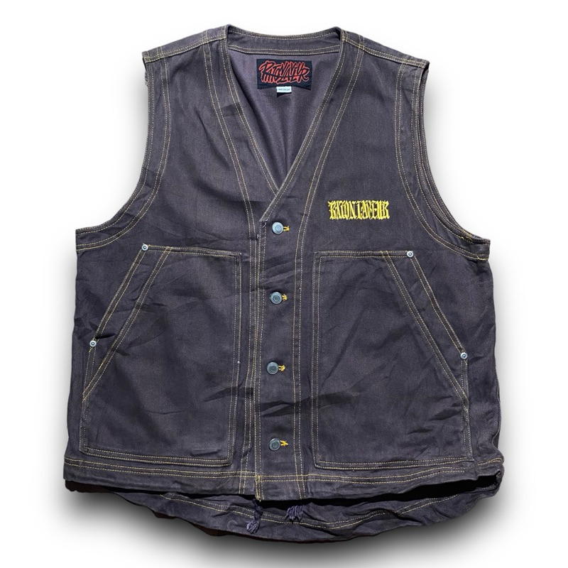 Raton Laveur Japanese Brand Denim Rock vest