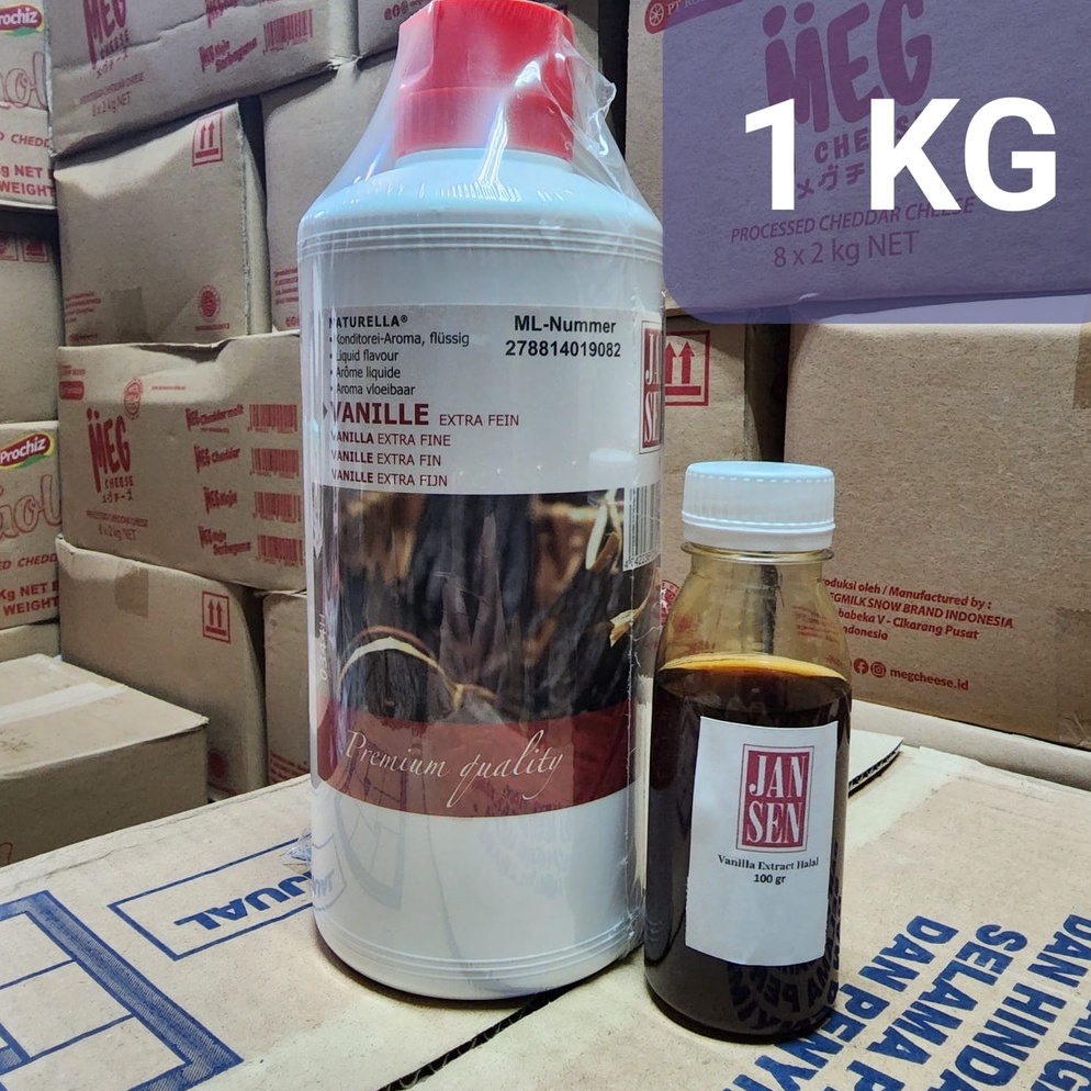 

M0del T3rkini JANSEN Vanilla Extract 1KG Fine Perisa Vanila pasta cair Premium 1 KG Stock Ada