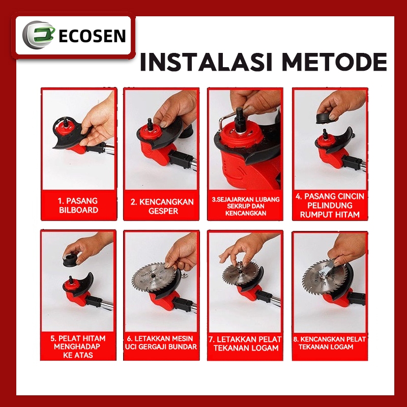 Adelonz 2 Baterai Mesin Pemotong Rumput Kualitas Jerman Tanpa Kabel Rpm Tinggi Mesin Potong Rumput