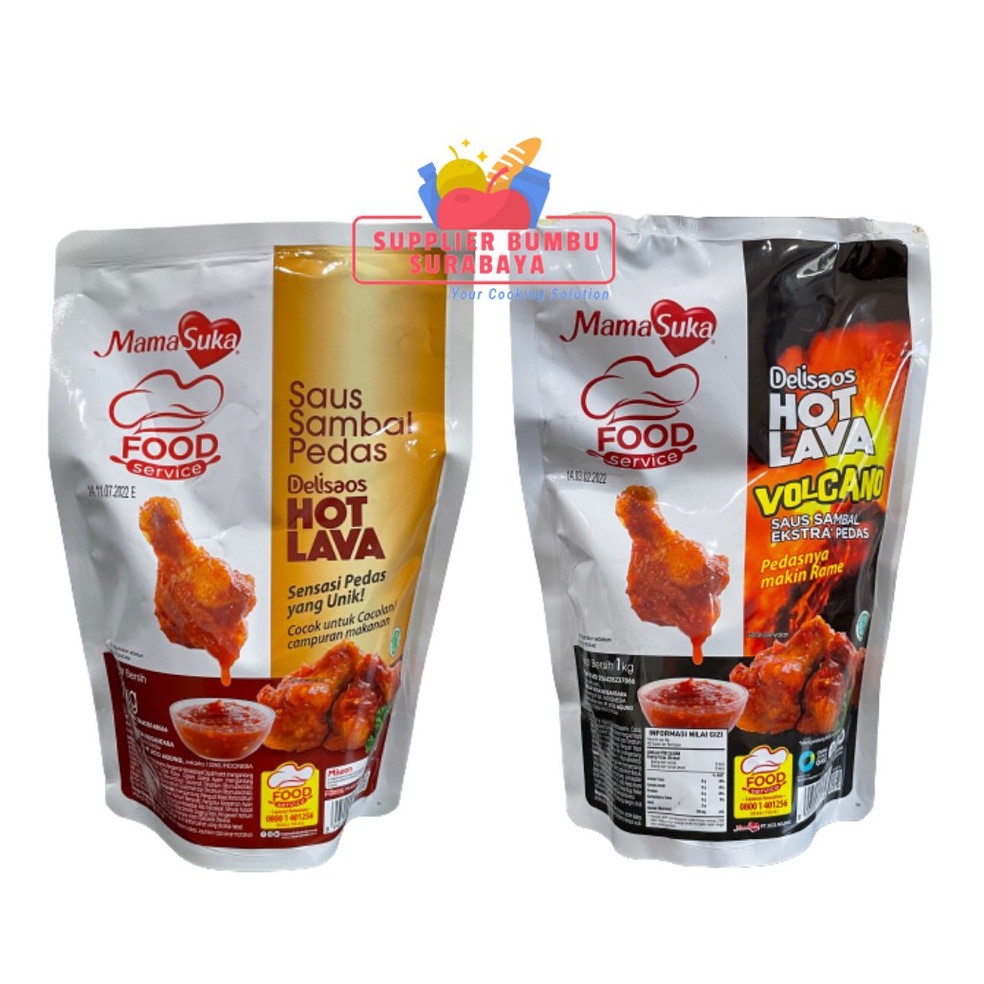

[۩X58<] MamaSuka - Delisaos Hot Lava Volcano Sauce Halal Kemasan Ekonomis 1Kg Discount