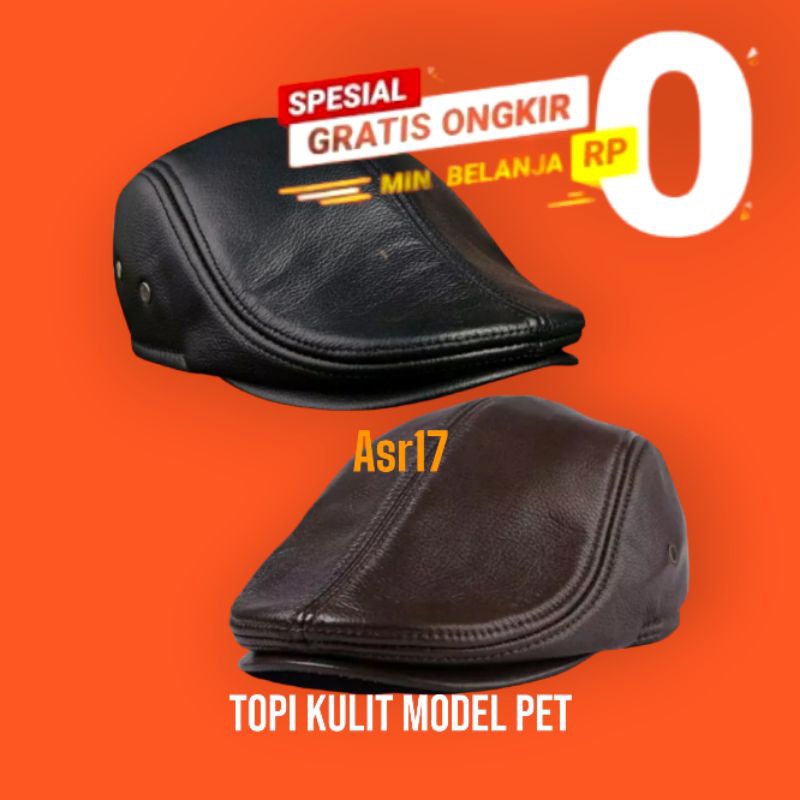 Topi Kulit Model Pet/topi copet/Made in garut