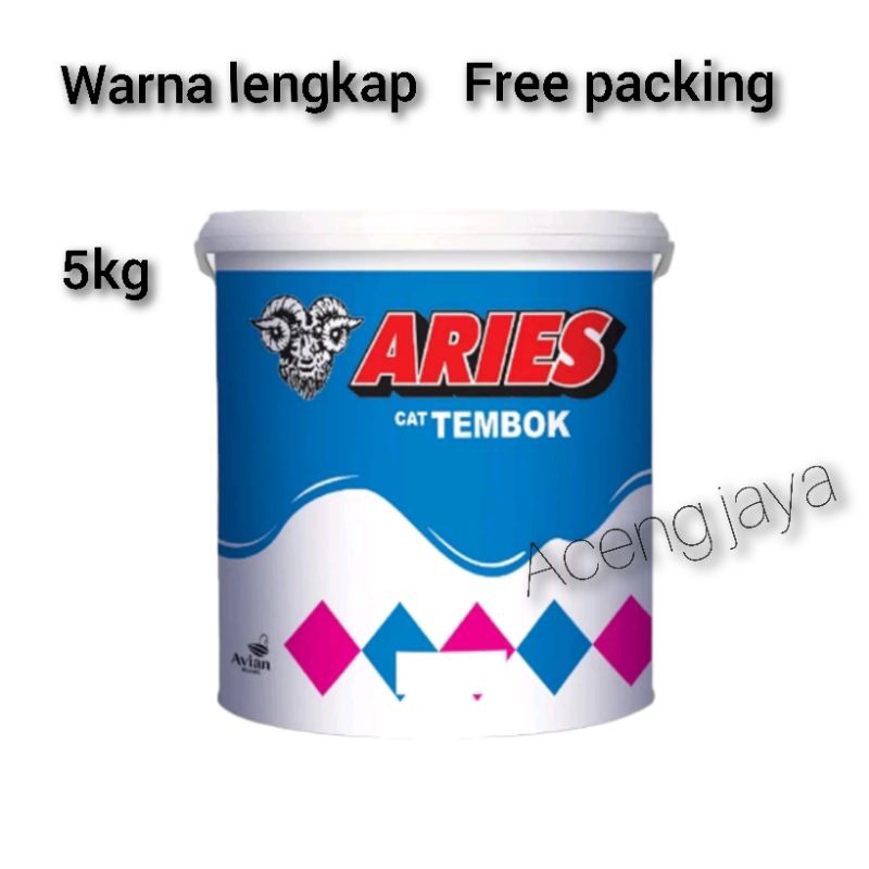 CAT TEMBOK ARIES CAT DINDING DARI AVIAN KEMASAN 5KG // CAT PLAFON / CAT DASAR / CAT KAYU SENG