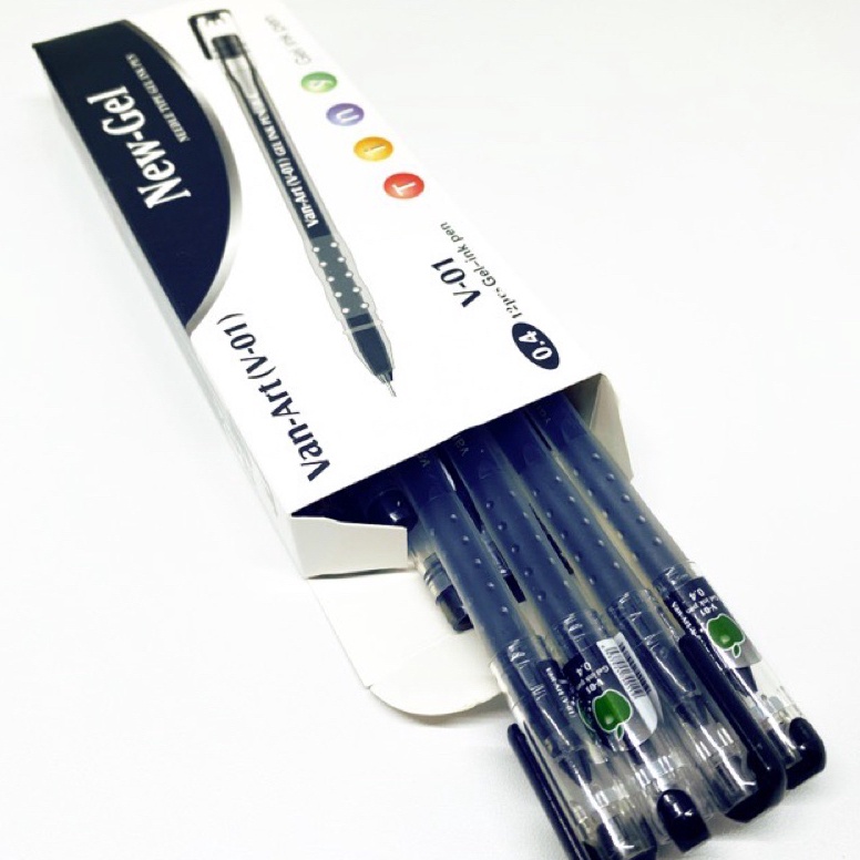 

FRMEO (1 Pack) Bolpoin New Gel Van-Art V-01 HITAM (1pack 12pc), gel pen newjell zuixua pulpen apel 0isbn