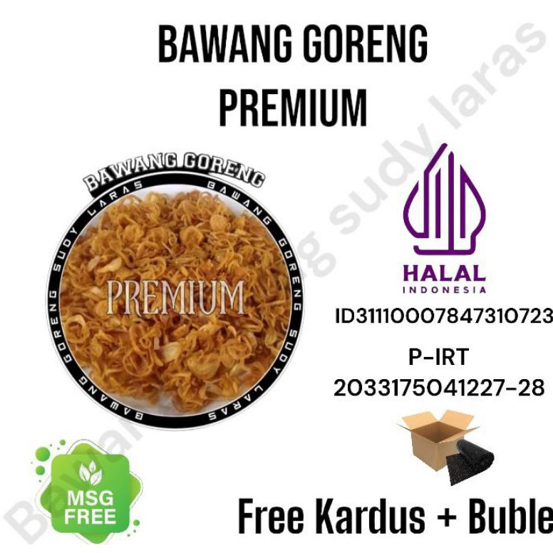 

[FY081] Premium Bawang Goreng Asli brebes 500 gr Crispy tanpa campuran Ready Stock )人