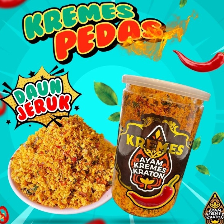 

[KODE EEG0G] Kremes Pedas Daun Jeruk 260g "Ayam Kremes Kraton