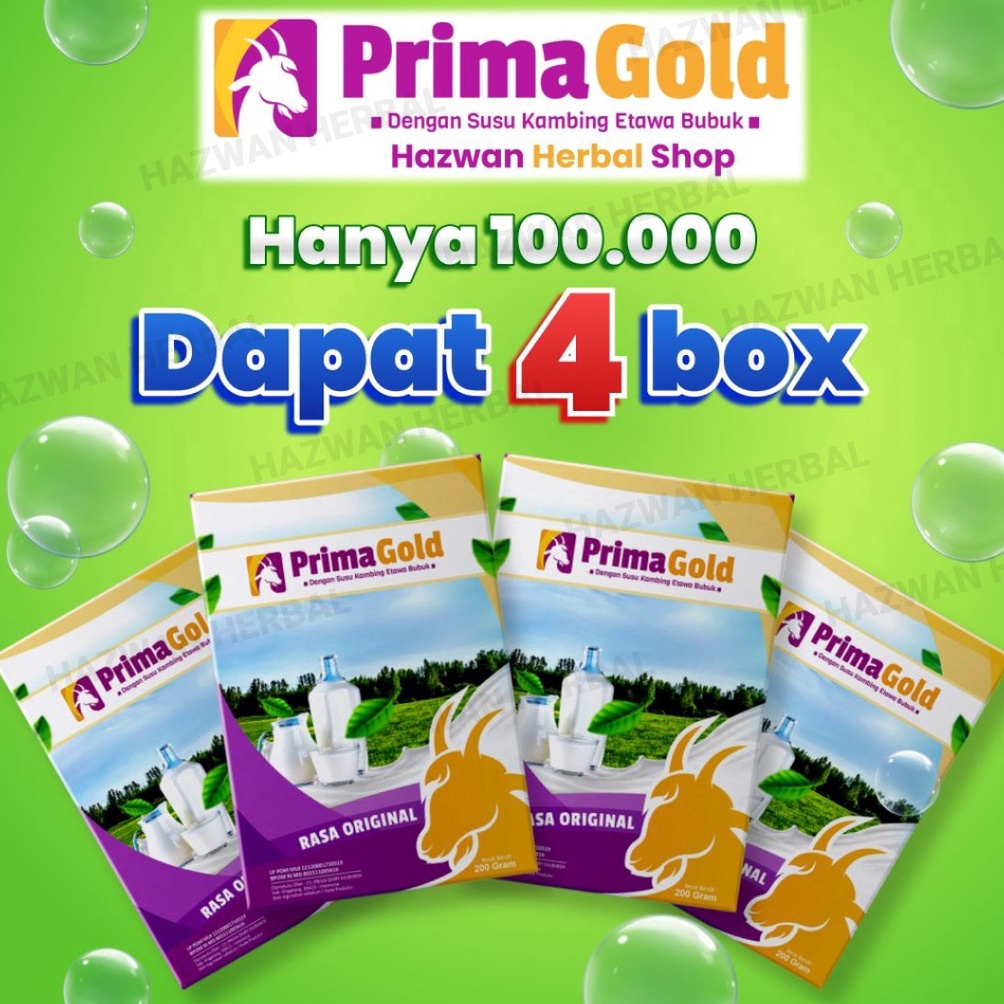 

Bay@r Di Tempat Prima Gold dan Golden Goat Susu Kambing Etawa Asli, Harga Murah dan Berkualitas, isi 4 x 200gram Susu Etawa Bubuk Bantu Kuatkan Tulang, atasi nyeri sendi, nyeri lutut, tulang keropos dan cegah syaraf kejepit. Bagus untuk kesehatan paru-par