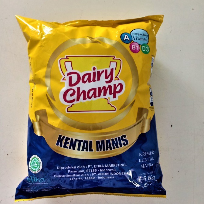 

H4rga Murah Susu Kental Dairy Champ 2.5 kg SACHET KEMASAN dan Langsung proses