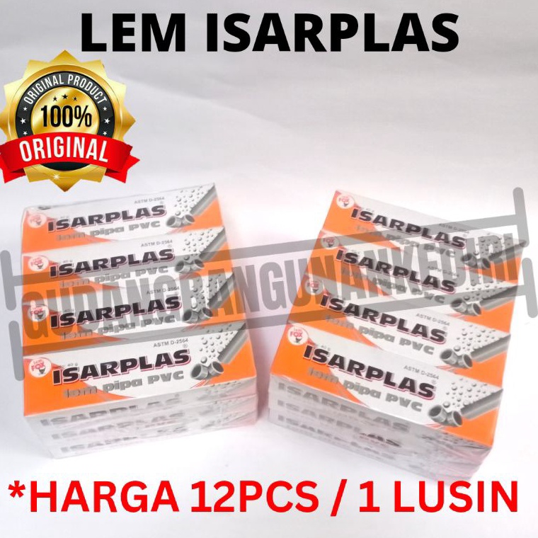 

[KODE PRODUK LAQKT9147] [12PCS ORIGINAL] Lem pipa PVC ISARPLAS / lem Isarplas / lem PVC 1 slop 1 lusin 1 pack 12pcs