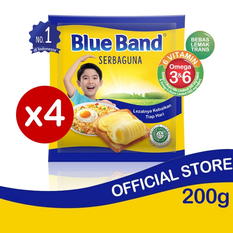 

[★G42/] Blue Band Serbaguna Margarin Masak 200 gr x 4 pcs Fast On