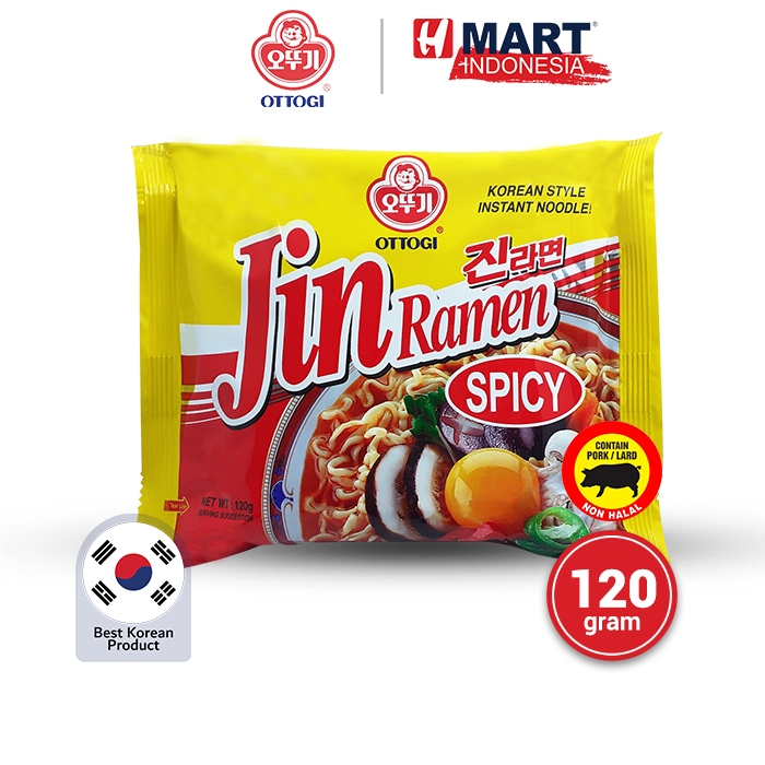 Ottogi Jin Ramen Spicy - Mie Ramen Instan Korea Rasa Pedas 120g