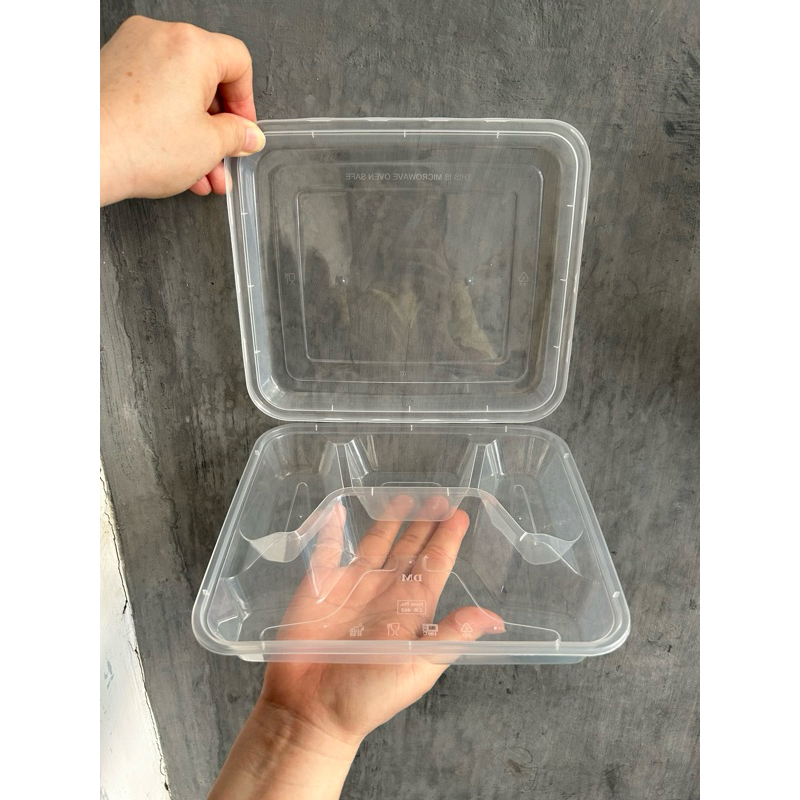 Container lunch box sekat 4/Kotak makan plastik sekat 4