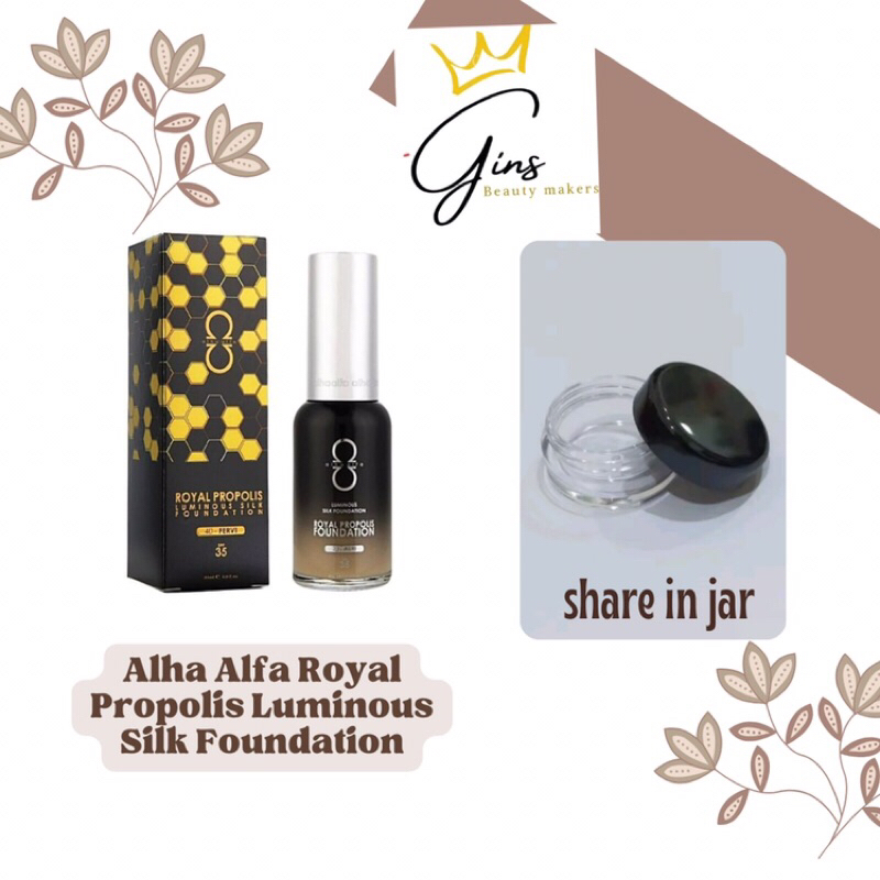 ✨Gins✨ Alha Alfa Royal Propolis Luminous Silk Foundation Share in Jar