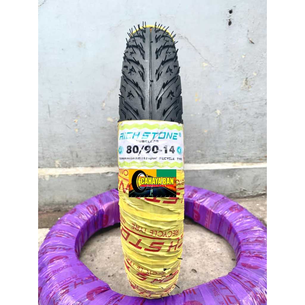 BAN TUBLESS RICH STONE MOTOR MATIC 80/90-14 BAN MOTOR RING 14 Ban Luar 80/90-14 Ban Matic Ring 14 Ba