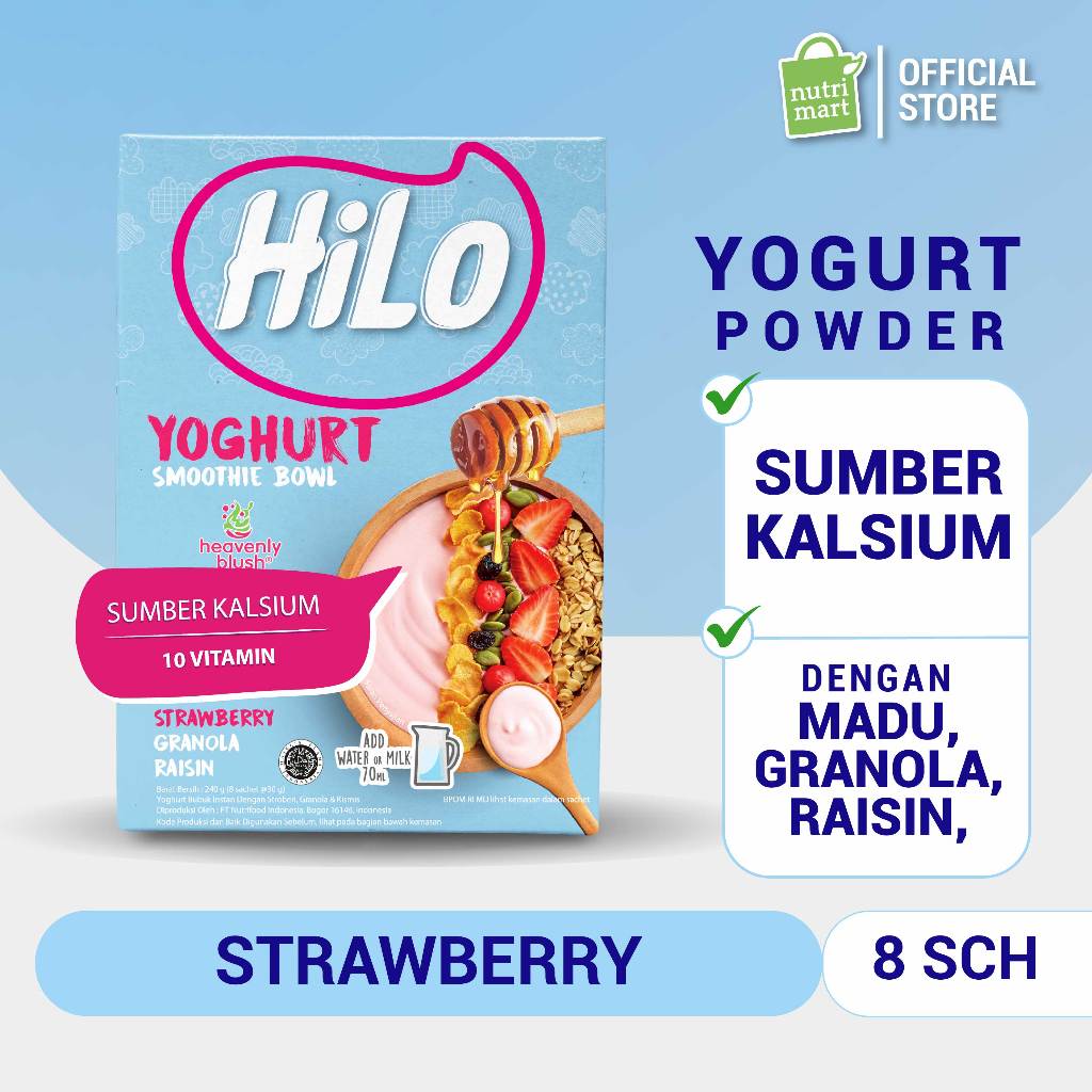 

HiLo Yoghurt Smoothie Bowl Strawberry 8 Sachet - Yoghurt Sumber Kalsium dan Vitamin