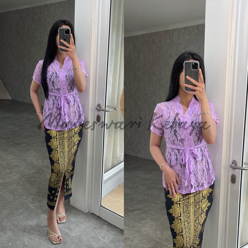 Kebaya Bali Set Talipita Ungu Lilac