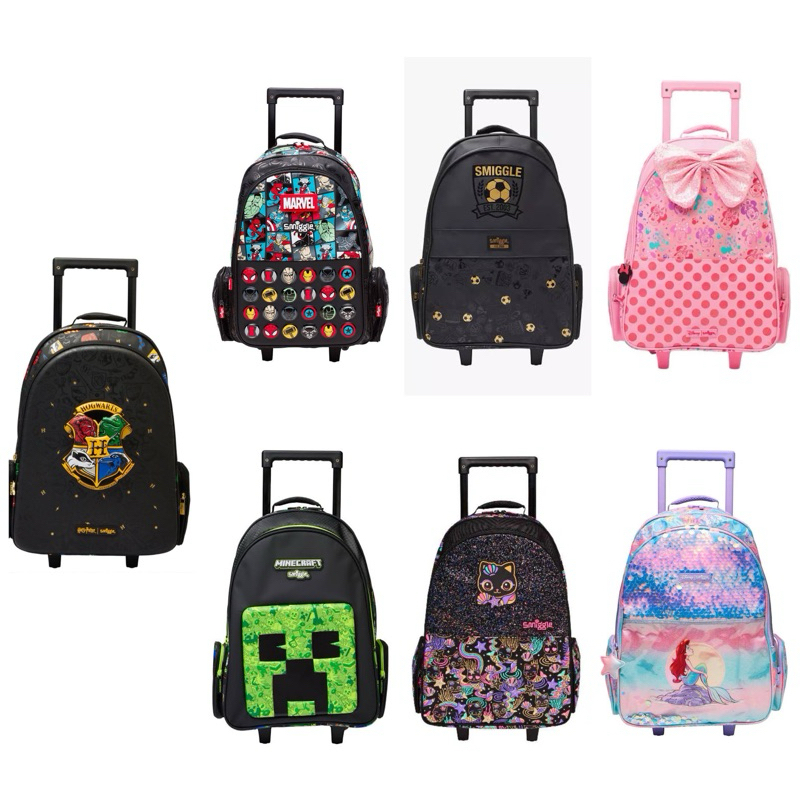 READY TAS TROLLEY TROLI SMIGGLE MINECRAFT ARIEL MARVEL MINNIE MICKEY MOUSE