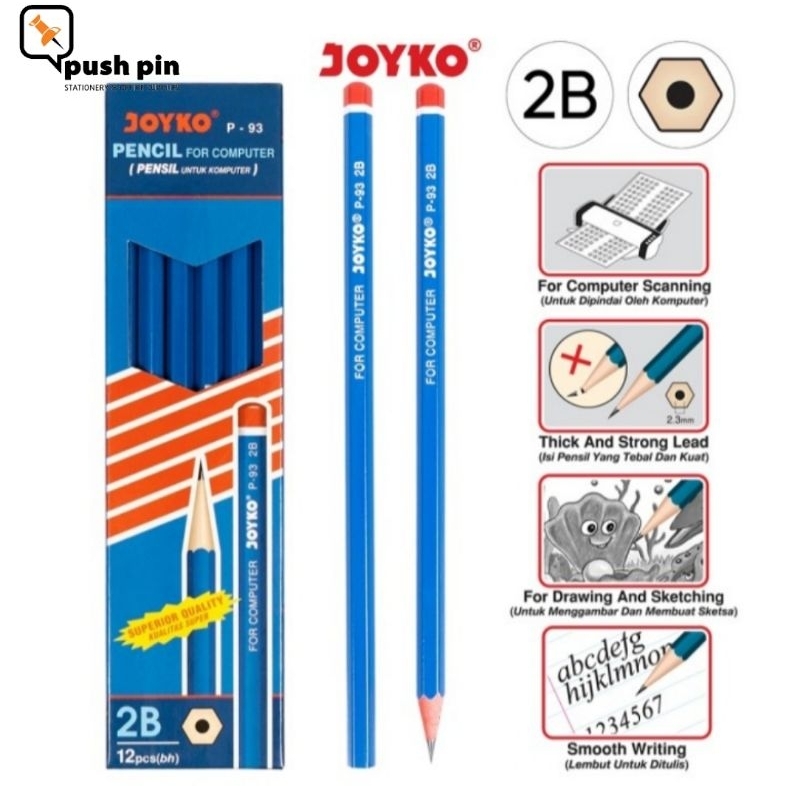 

Joyko Pencil Pensil P-93 2B 1 BOX 12 PCS