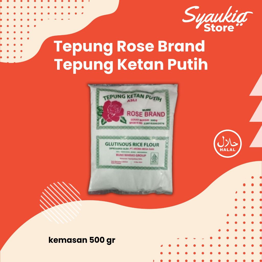 

500GR Tepung Rose Brand / Tepung Ketan Putih