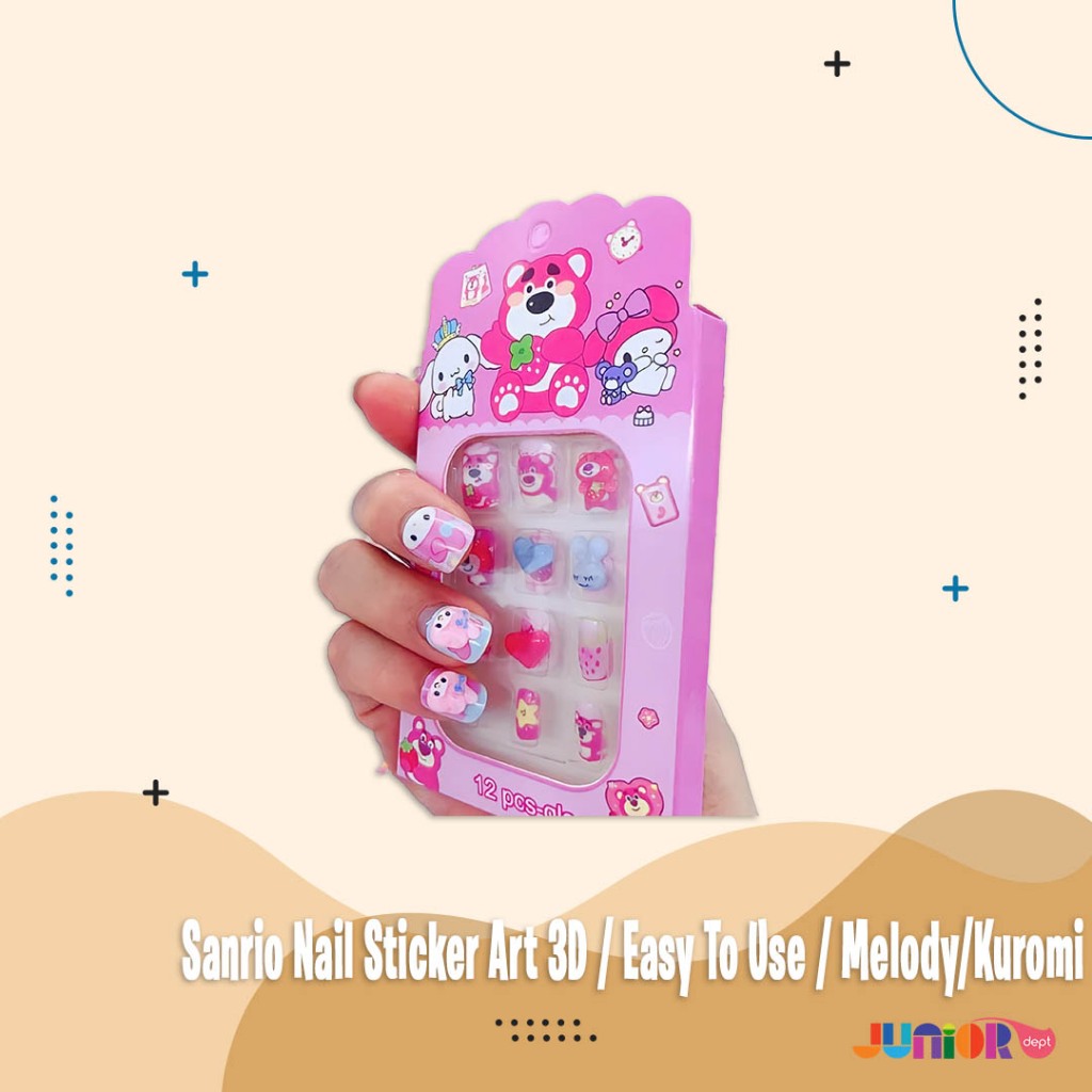 

Sanrio Nail Sticker Art 3D / Easy To Use / Melody/Kuromi