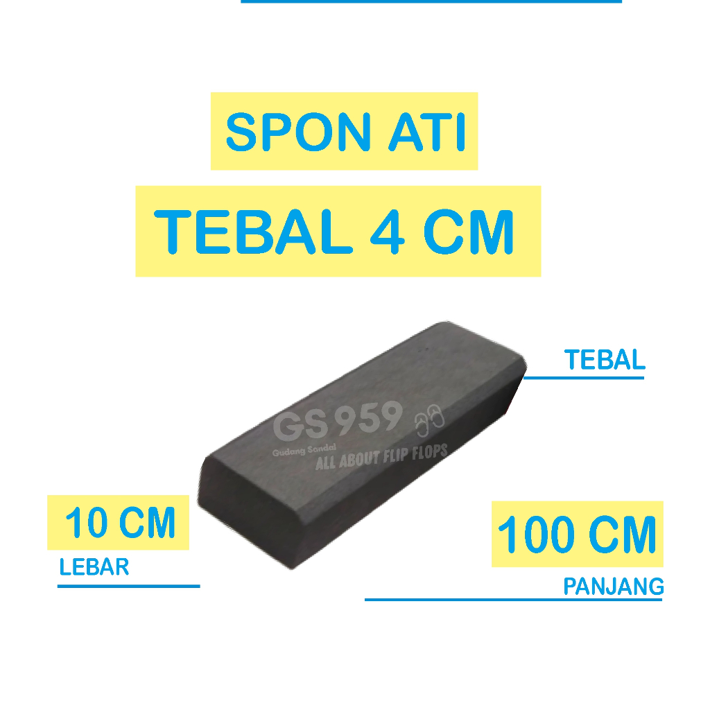 SPON ATI / BUSA ATI / SPON EVA TEBAL 4 CM WARNA HITAM UKURAN 10 CM X 100 CM