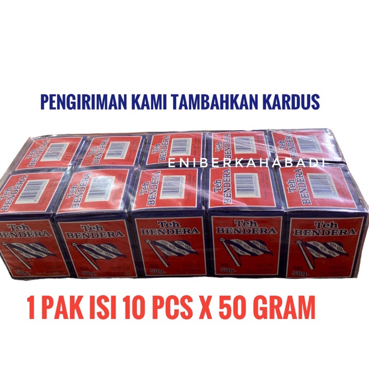 

[♔U92➤] Teh Bendera Bubuk exp 2025 1 Pak isi 10 pcs x 50 gram / Teh Bubuk Bendera Merah Paling Laris