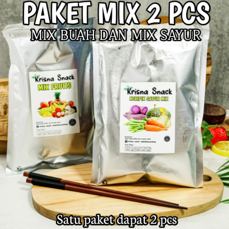 

Re4dy PAKET MIX KERIPIK 2 PCS (MIX BUAH DAN MIX SAYUR FOIL) | KERIPIK NANGKA, KERIPIK APEL, KERIPIK NANAS MADU, KERIPIK SALAK, KERIPIK PISANG, KERIPIK WORTEL, KERIPIK BUNCIS, KERIPIK LABU MADU, HONEY POTATOES, PURPLE POTATOES, KENTANG, EDAMAME Product Ter