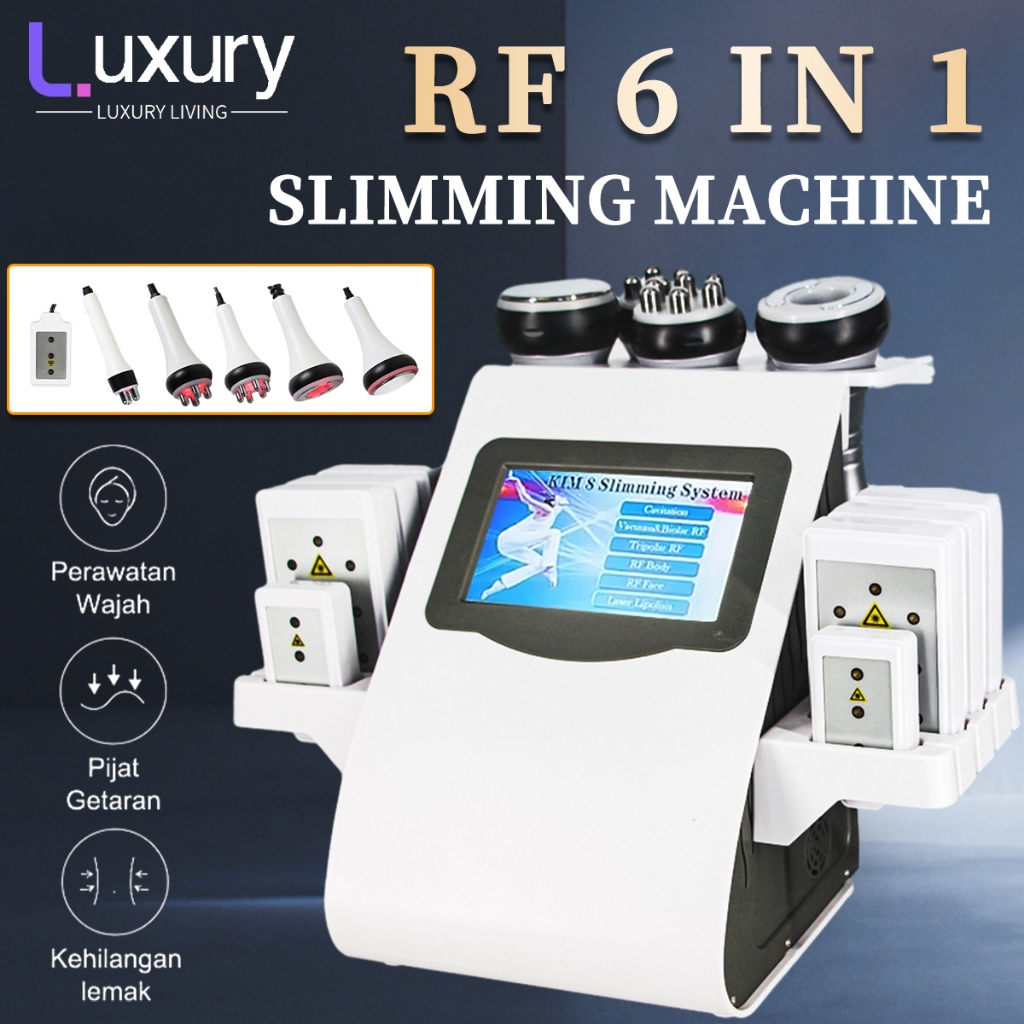 sHopYi- RF 6 in 1 Alat burn fat machine rf wajah slimming 40k cavitation radio frequency rf slimming