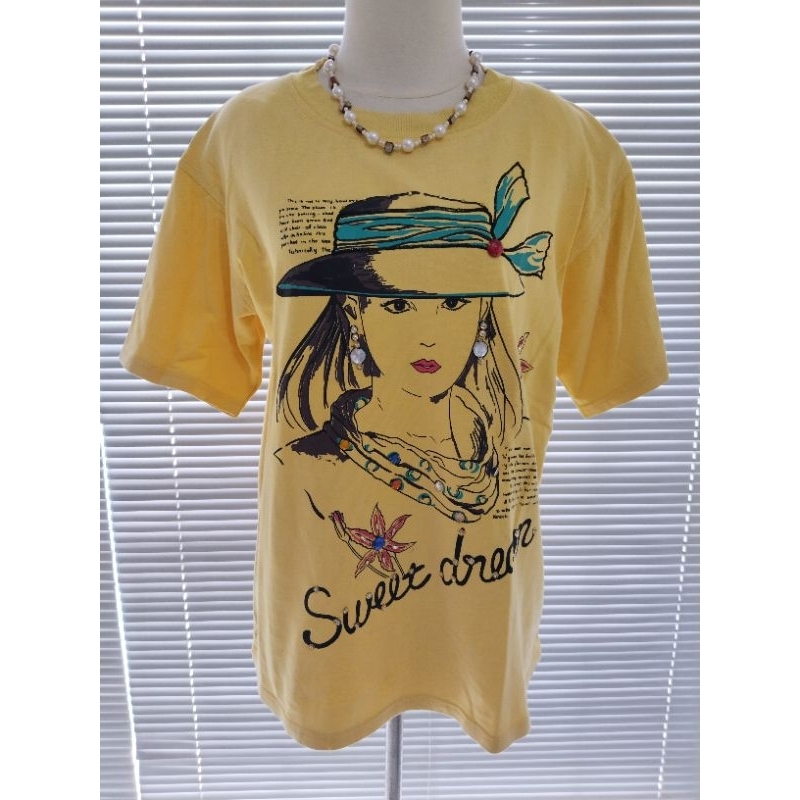 Kaos Wanita Sweet Dream Kuning Ladosa Size XL*