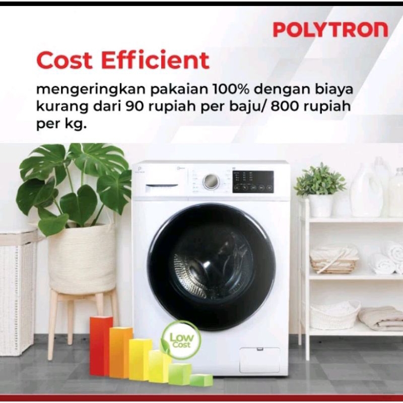 Polytron mesin cuci front loading inverter 100% kering