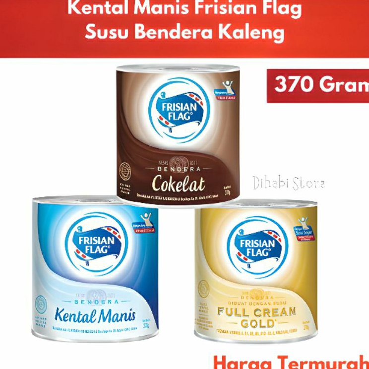 

[KODE PRODUK PZZOV4072] Frisian Flag Kental Manis 370 Gram Susu Kaleng Bendera Gold , Putih , Cokelat Expired Februari 2024