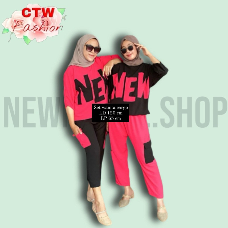 TERBARU SETELAN WANITA KEKINIAN SET CARGO -ONE SET WANITA CARGO/ SETELAN DEWASA