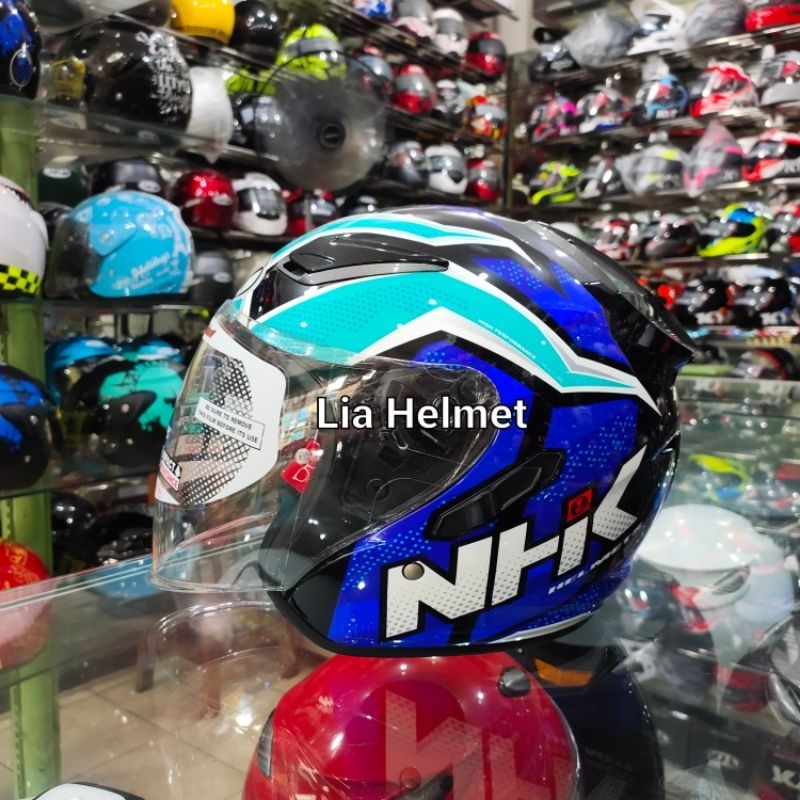 Helm Half Face NHK R1 Motif Subject Black/Tosca/Blue / Helm NHK R1 motif Original / NHK R1 Motif Sub