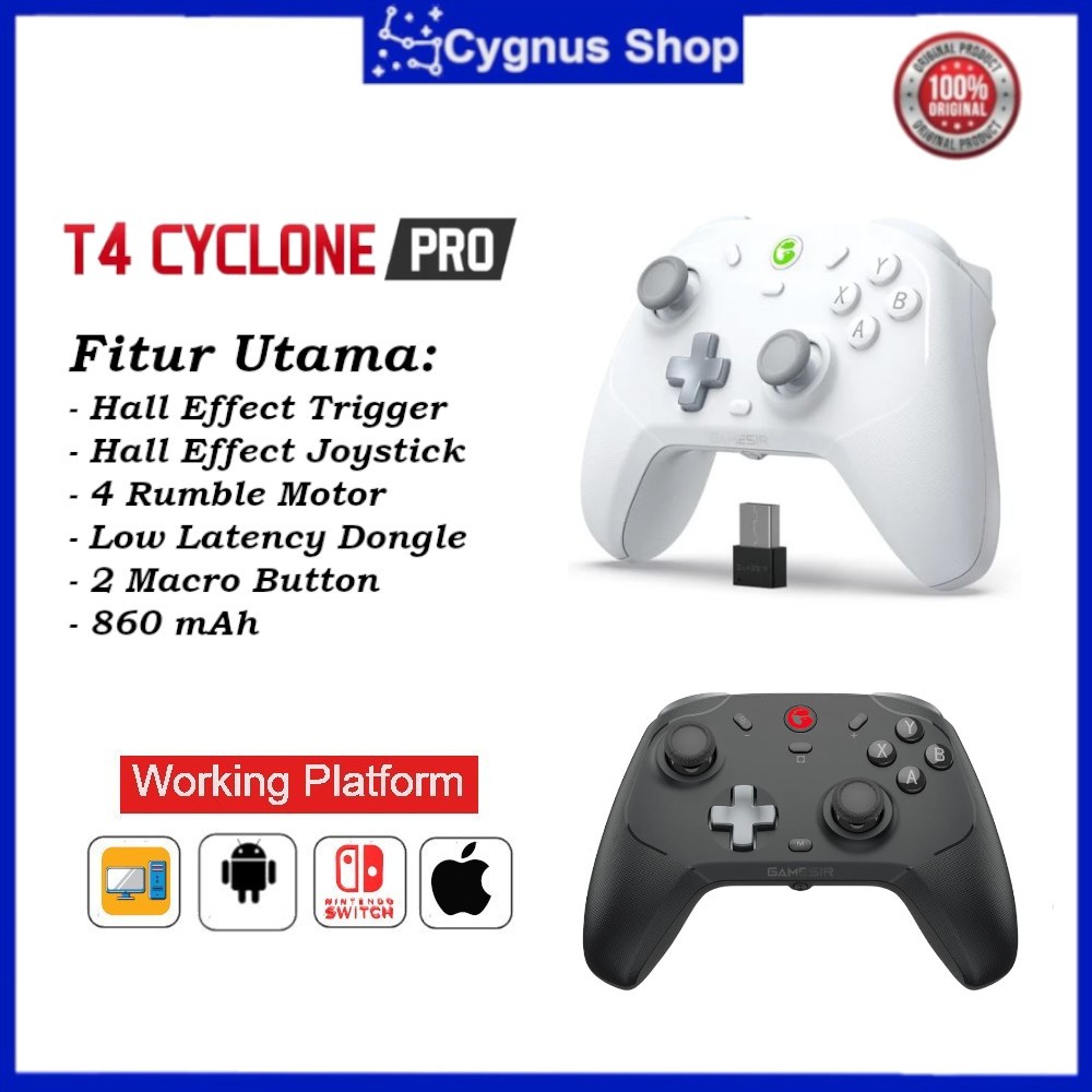 GameSir T4 Cyclone Pro Wireless Hall Effect Joystick Controller Gamepad Smartphone Windows Switch