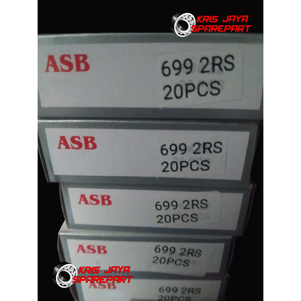 Bearing miniatur 699 2rs, 699 zz merk ASB